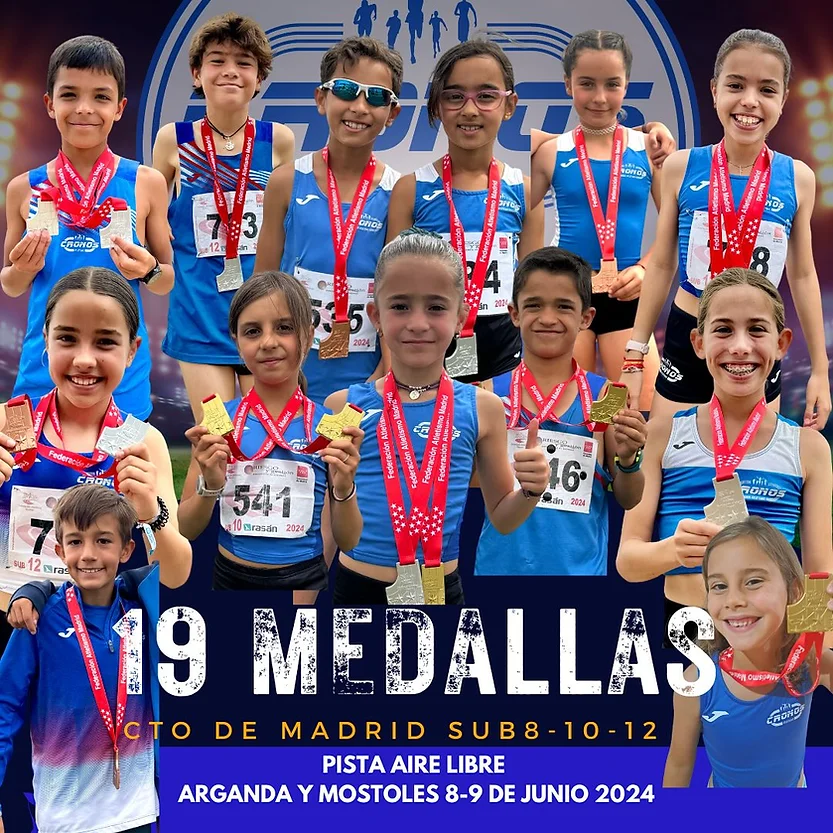 19 MEDALLAS CTO DE MADRID SUB8-10-12